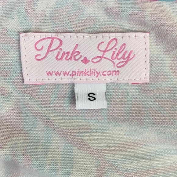 Pink Lily Beautiful Bright Pink & Teal Dress Smal - Picture 5 of 8